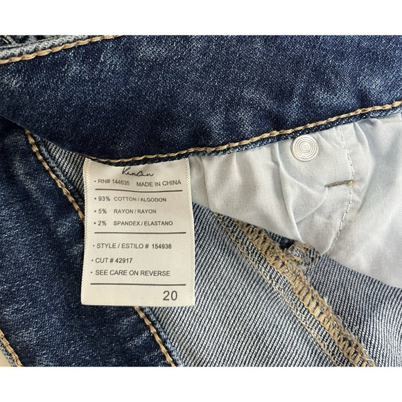Kancan Flare High Rise Back Seam Jeans Plus Size 20 Medium Wash Raw Hem - Picture 12 of 13
